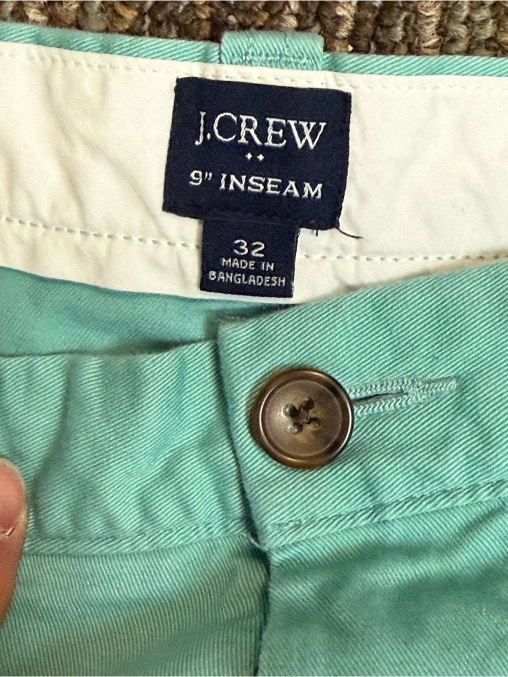 J. Crew Mint Green Chino Shorts 9” Inseam